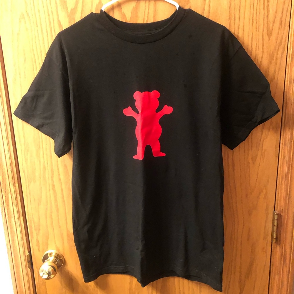 Grizzly grip tape t-shirt, black with og bear logo